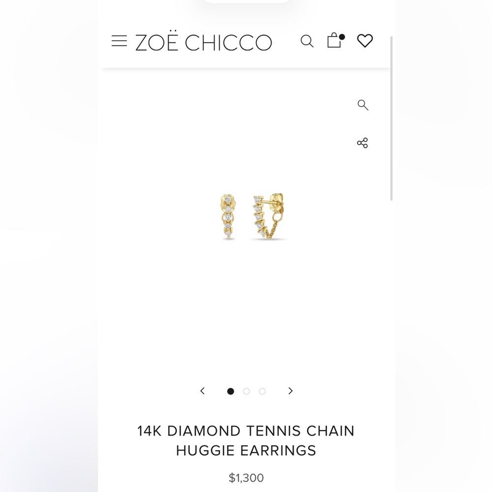 Zoe CHICCO Diamond Tennis Chain Huggie